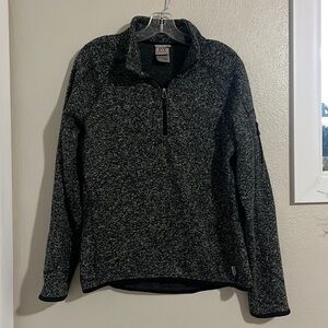 Marled black/grey quarter zip